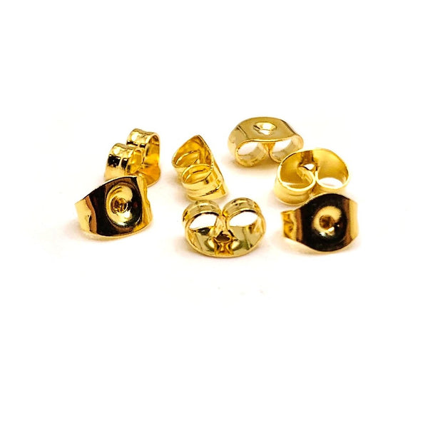 304 Gold Stainless Steel Metal Butterfly Earring Back Stoppers, 6x4mm