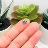 4, 20 or 50 Pieces: Round Silver Flower Spacer Charm Beads - Double Sided