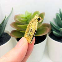 1 or 4 Pieces: Gold Plated Jesus Pendant with Micro Pave