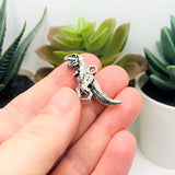 1, 4 or 20 Pieces: Silver Tyrannosaurus T-Rex 3D Dinosaur Charms