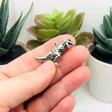 1, 4 or 20 Pieces: Silver Tyrannosaurus T-Rex 3D Dinosaur Charms