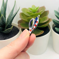 4, 20 or 50 Pieces: Red White and Blue Enamel Flip Flop Sandal 3D Charms with Rhinestones