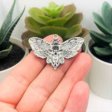 1, 4 or 20 Pieces: Large Silver Death's Head Moth Charms, 25x41mm