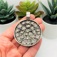 1, 4 or 20 Pieces: Large Antique Silver Flower Necklace Pendant