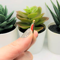 4, 20 or 50 Pieces: Red and Gold Enamel Watermelon Charms