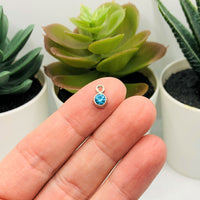 4, 20 or 50 Pieces: Small Aqua Blue December Birthstone Rhinestone Charms