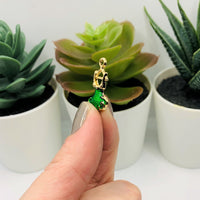 4, 20 or 50 Pieces: Green and Gold Flamenco Dress Charms