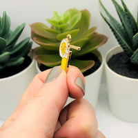 4, 20 or 50 Pieces: Yellow Enamel Lemonade Charms
