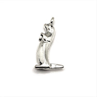 4, 20 or 50 Pieces: Silver Standing Otter 3D Charms