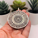 Large Silver Tribal Ethnic Necklace Pendants, 68x56mm