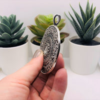 Large Silver Tribal Ethnic Necklace Pendants, 68x56mm
