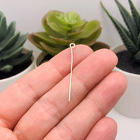 100 or 500 Pieces: 22 mm Silver Plated Eye Pins, 21 gauge