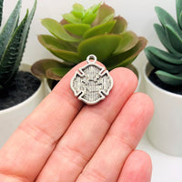 1, 4, 20 or 50 Pieces: Antique Silver Fireman Badge Symbol Charms