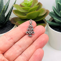 11 Piece Antique Silver Christmas Mix Charms