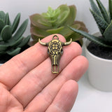 4, 20 or 50 Pieces: Bronze Cattle Steer Skull Charms