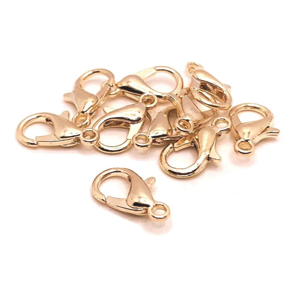 100 or 500 Pieces: 7 x 12 mm Light Rose Gold Lobster Claw Clasps –  Guerrilla Charm