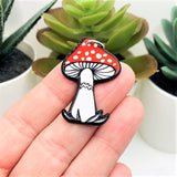 1, 4 or 20 Pieces: Red Mushroom Toadstool Charms - Double Sided