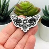 White and Black Death's Head Moth Charms, 24x50mm