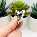 White and Black Death's Head Moth Charms, 24x50mm