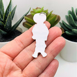 White and Black Crayon Drawing Skeleton Pendant Charms, 52x19mm