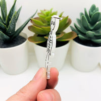 White and Black Crayon Drawing Skeleton Pendant Charms, 52x19mm