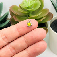 4, 20 or 50 Pieces: Stainless Steel, Yellow Topaz November Birthstone Rhinestone Charms