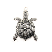 4, 20 or 50 Pieces: Large Silver Turtle Pendants