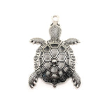 4, 20 or 50 Pieces: Large Silver Turtle Pendants