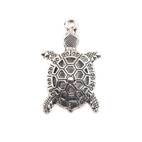 4, 20 or 50 Pieces: Silver Turtle Tortoise Charms