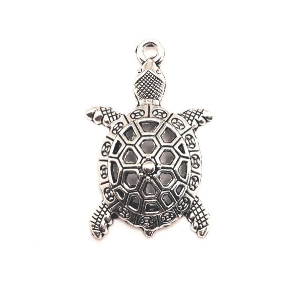 4, 20 or 50 Pieces: Silver Turtle Tortoise Charms