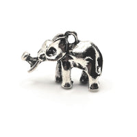 1, 4 or 20 Pieces: Silver African Elephant 3D Charms