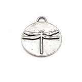 4, 20 or 50 Pieces: Silver Dragonfly Coin Charms