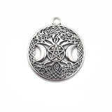 Large Silver Wiccan Goddess Charms, 39x34mm