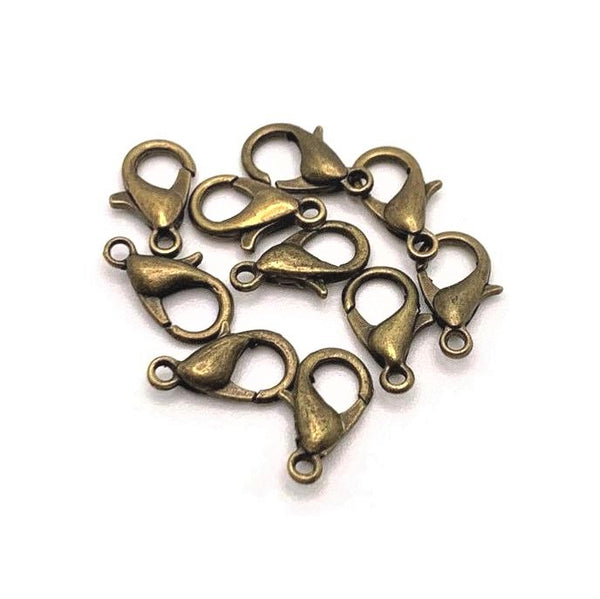 100 or 500 Pieces: 7 x 12 mm Bronze Lobster Claw Clasps – Guerrilla Charm