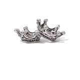 4, 20 or 50 Pieces: Silver 3D Crown Charms, Bead Caps