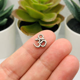 4, 20 or 50 Pieces: Silver Om/Ohm Symbol Charms