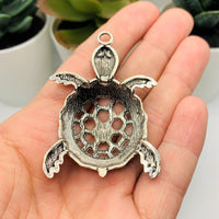 4, 20 or 50 Pieces: Large Silver Turtle Pendants