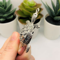 4, 20 or 50 Pieces: Large Silver Turtle Pendants
