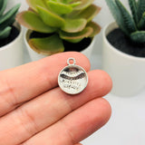 Silver Baseball Softball Sport Charms, 18x14.5mm