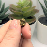 Bronze Happy Buddha Head Beads, 11x9mm