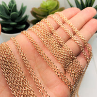 12 or 72 Pieces: 17 7/8" Pre-made Rose Gold Necklace Chains