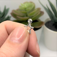 4, 20 or 50 Pieces: Silver Plated Open Star Charms