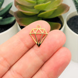 4, 20 or 50 Pieces: Gold Diamond Shape Charms