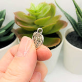 Antique Silver Filigree Scroll Heart Charms, 16x15mm