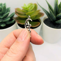 4, 20 or 50 Pieces: Silver Fairy on Moon Charms