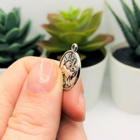 Silver Aries Zodiac/Astrology Coin Charms, 17x20mm