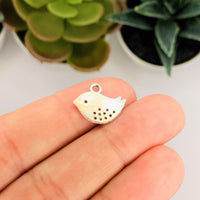 4, 20 or 50 Pieces: Small Antiqued Silver Bird Charms