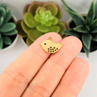 4, 20 or 50 Pieces: Small Bronze Bird Charms