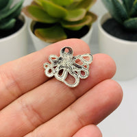 4, 20 or 50 Pieces: Silver Octopus Cthulhu Charms