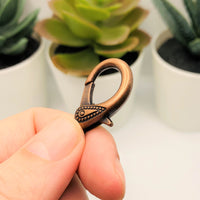 4, 20 or 50 Pcs: 16 x 31 mm Jumbo Antiqued Red Copper Decorative Lobster Clasps